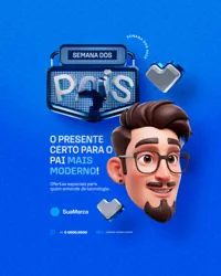 Semana dos Pais para Loja de Informática Papai Moderno Social Media PSD Editável