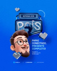 Semana dos Pais para Loja de Informática Presente Completo Social Media PSD Editável