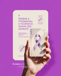 Agosto Lilás Contra Violência Silêncio Não É Neutro Social Media PSD Editável