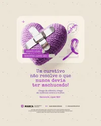 Agosto Lilás Coração Curativo Não Resolve Ferida Social Media PSD Editável