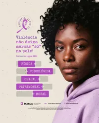 Agosto Lilás Tipos de Violência Contra Mulher Lista Social Media PSD Editável