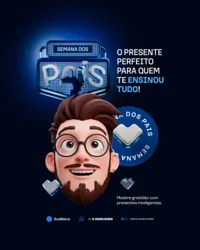 Semana dos Pais para Loja de Informática Promoção Social Media PSD Editável