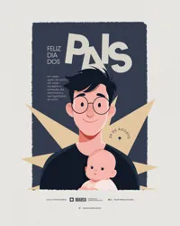 Feliz Dia dos Pais 09 de Agosto Social Media PSD Editável