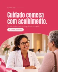 Promoção Outubro Rosa Mamografia e Prevenção do Câncer de Mama Social Media PSD Editável