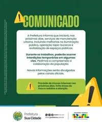 Prefeitura Municipal Comunicado Media PSD Editável