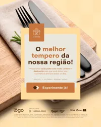 O Melhor Tempero Marmitaria Marmitex Social Media PSD Editável