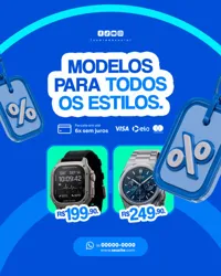 Ofera Dia dos Pais Relojoaria Promoção de Relógios Social Media PSD Editável