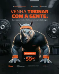 Venha Treinar com a Gente Crossfit Social Media PSD Editável