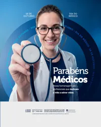 Feliz Dia do Médico 18 de Outubro Social Media PSD Editável