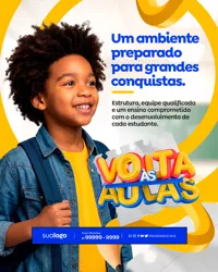 Volta às Aulas Papelaria Social Media PSD Editável