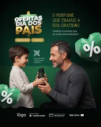 Ofertas do Dia dos Pais Perfumaria Social Media PSD Editável