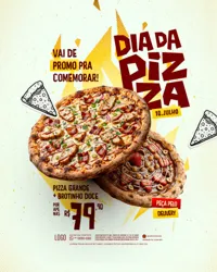 Dia da Pizza 10 de Julho Social Media PSD Editável