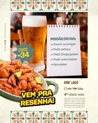 Bar Petiscaria Boteco Social Media PSD Editável