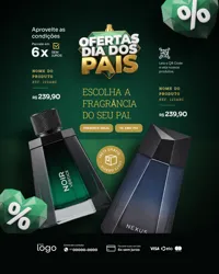 Ofertas do Dia dos Pais Perfumaria Social Media PSD Editável