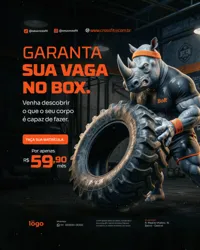 Garanta sua Vaga no Box Crossfit Social Media PSD Editável