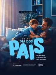 Feliz Dia dos Pais 09 de Agosto Social Media PSD Editável