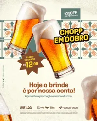 Chopp Em Dobro Bar Petiscaria Boteco Social Media PSD Editável