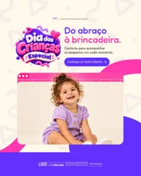 Ofertas Dia das Crianças Loja de Roupa Infantil Social Media PSD Editável