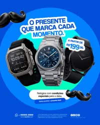 Ofera Dia dos Pais Relojoaria Promoção de Relógios Social Media PSD Editável