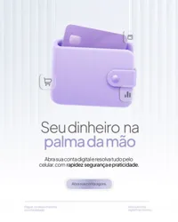 Seu Dinheiro na Palma da Mão Banco Digital Social Media PSD Editável