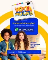 Volta às Aulas Papelaria Social Media PSD Editável