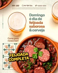 Feijoada Bar Petiscaria Boteco Social Media PSD Editável