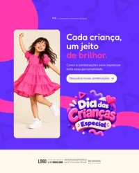 Ofertas Dia das Crianças Loja de Roupa Infantil Social Media PSD Editável