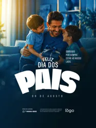 Feliz Dia dos Pais 09 de Agosto Social Media PSD Editável