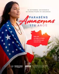 Aniversário de Emancipação do Estado Amazonas 176 Anos 05 de Setembro Social Media PSD Editável