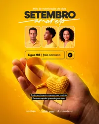 Setembro Amarelo Mês de Prevenção ao Suicídio Social Media PSD Editável