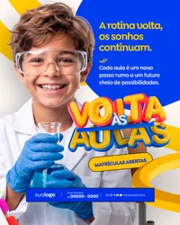 Volta às Aulas Papelaria Social Media PSD Editável