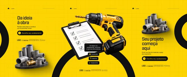 Carrossel Loja de Materiais de Construção Socia Media PSD Editável