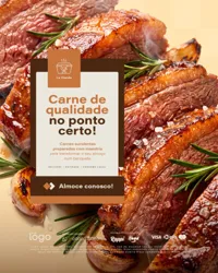 Carnde de Qualidade Marmitaria Marmitex Social Media PSD Editável