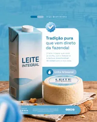 Leite Integral Laticínio Social Media PSD Editável