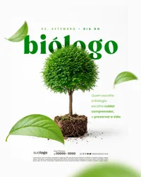 Feliz Dia do Biólogo 03 de Setembro Social Media PSD Editável