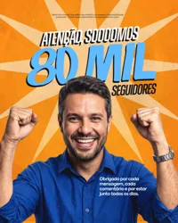Campanha Eleitoral Política Eleição 80 Mil Seguidores Intagram Social Media PSD Editável  - 02