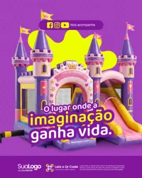 Casa de Festa Infantil Castelo Inflável Social Media Figma Editável