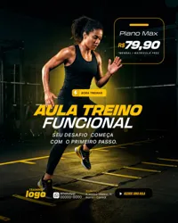 Academia Aula e Treino Funcional Social Media PSD Editável