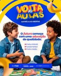 Volta às Aulas Papelaria Social Media PSD Editável