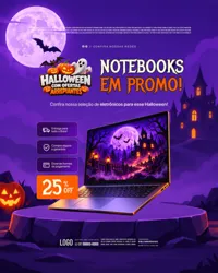 Ofertas Halloween Dia das Bruxas Loja Eletrônicos Social Media PSD Editável