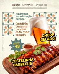 Chopp Gelado Bar Petiscaria Boteco Social Media PSD Editável