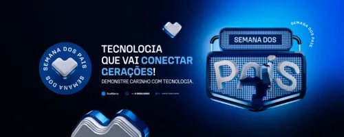 Capa Semana dos Pais para Loja de Informática Social Media PSD Editável