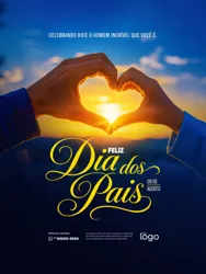 Feliz Dia dos Pais 09 de Agosto Social Media PSD Editável