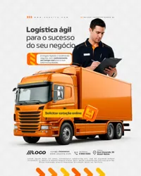 Logistica Ágil Transportadora de Cargas Social Media PSD Editável
