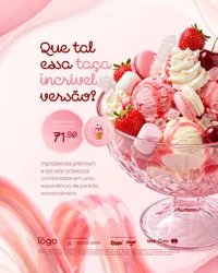 Sorveteria Social Media PSD Editável