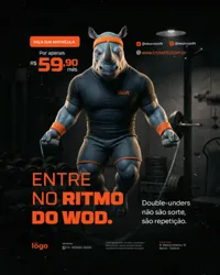 Entre no Ritmo do Wod Crossfit Social Media PSD Editável