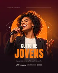 Post Igreja Culto de Jovens PSD Editável