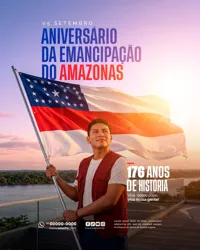 Aniversário de Emancipação do Estado Amazonas 176 Anos 05 de Setembro Social Media PSD Editável