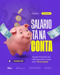 Salário Liberado Tá na Conta Prefeitura Social Media PSD Editável