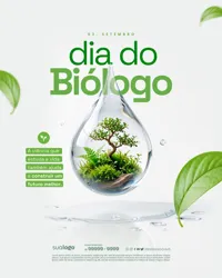 Feliz Dia do Biólogo 03 de Setembro Social Media PSD Editável